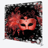 Aperturee - Aperturee Bokeh Red Mask Masquerade Party Pillow Cover Backdrop